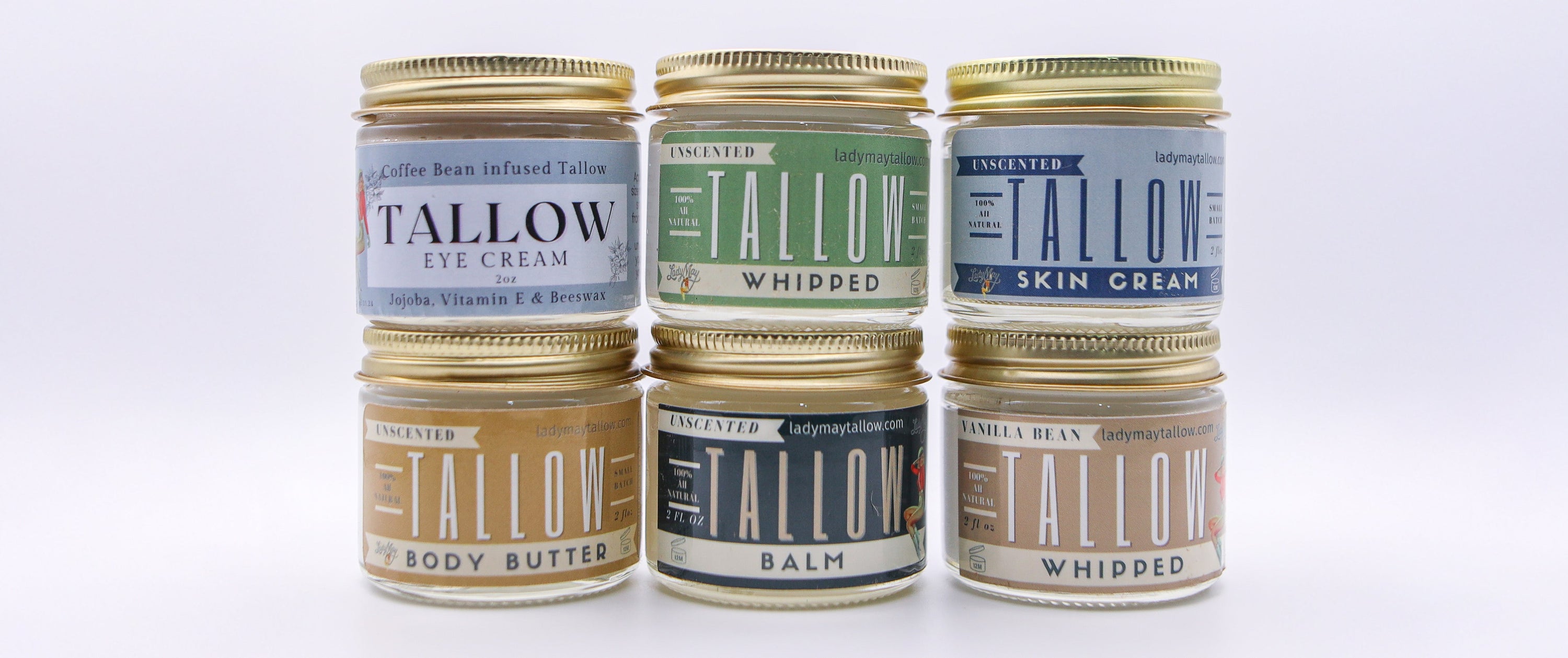 The Ultimate Travel Companion: Lady May Tallow's 6-Pack Natural Skincare Collection