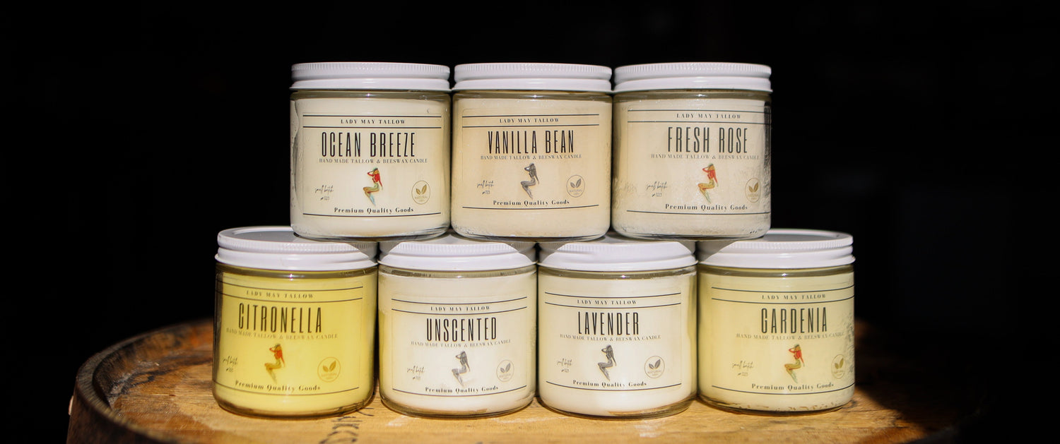 Discover Our Artisanal Tallow & Beeswax Candle Collection