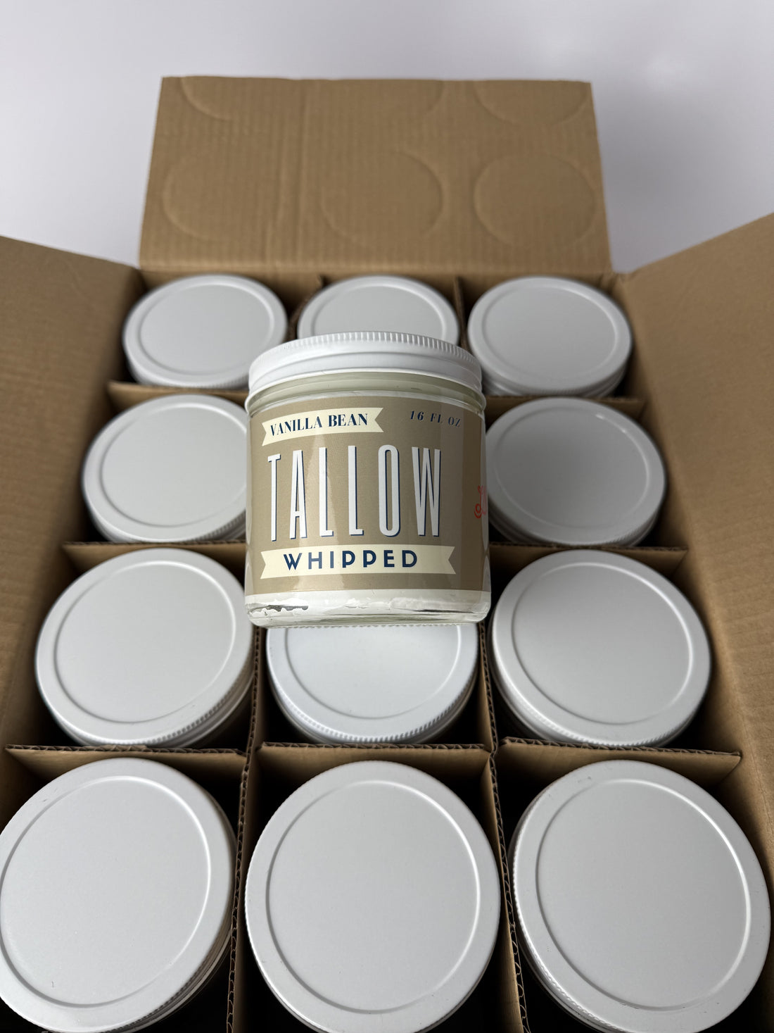 WHOLESALE - Vanilla Whipped Tallow CASE - All Natural Grass Fed Beef Tallow Moisturizer