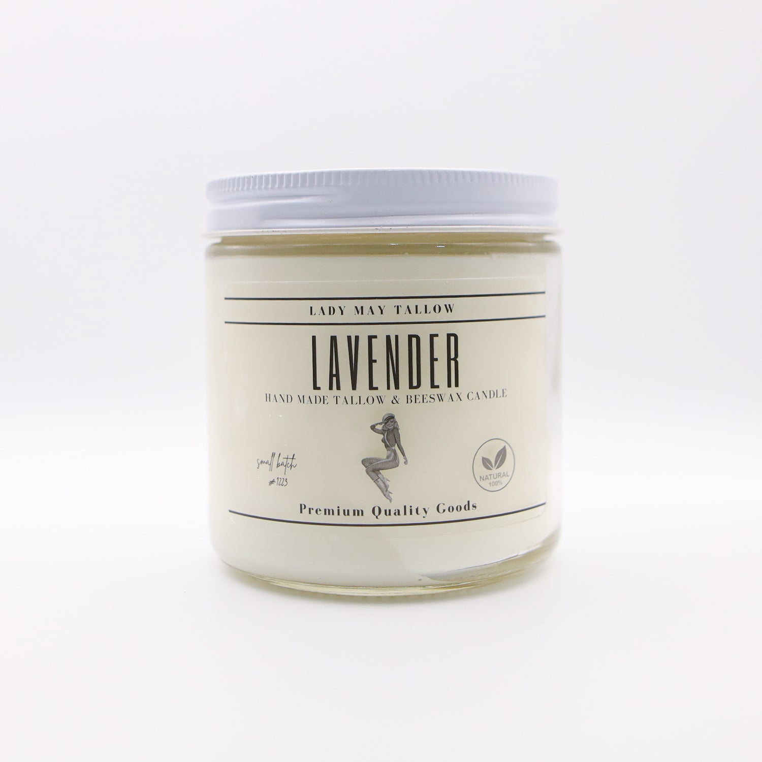 Lavender Tallow &amp; Beeswax Candle  | All-Natural, Non-Toxic, Clean-Burning