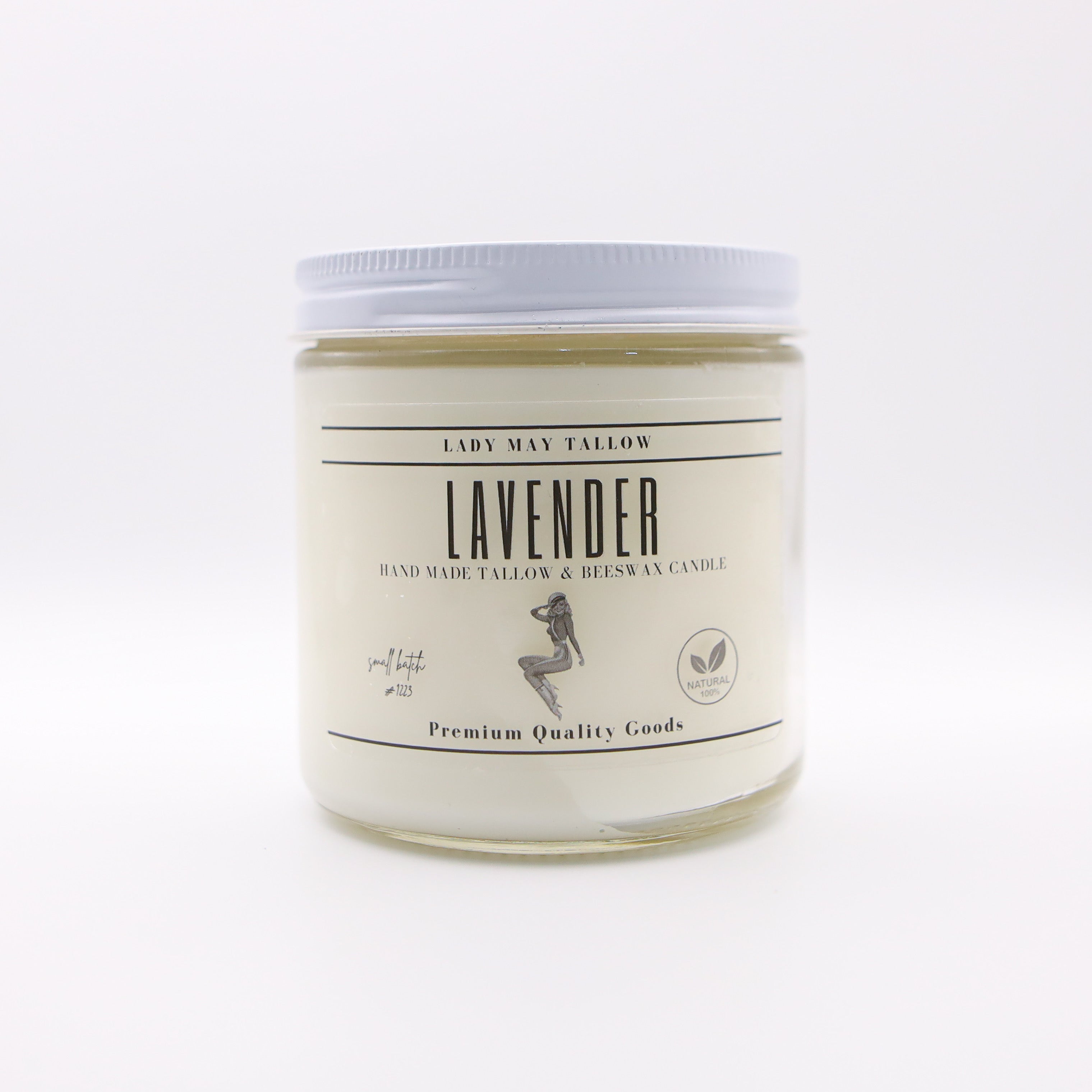 Lavender Tallow &amp; Beeswax Candle  | All-Natural, Non-Toxic, Clean-Burning