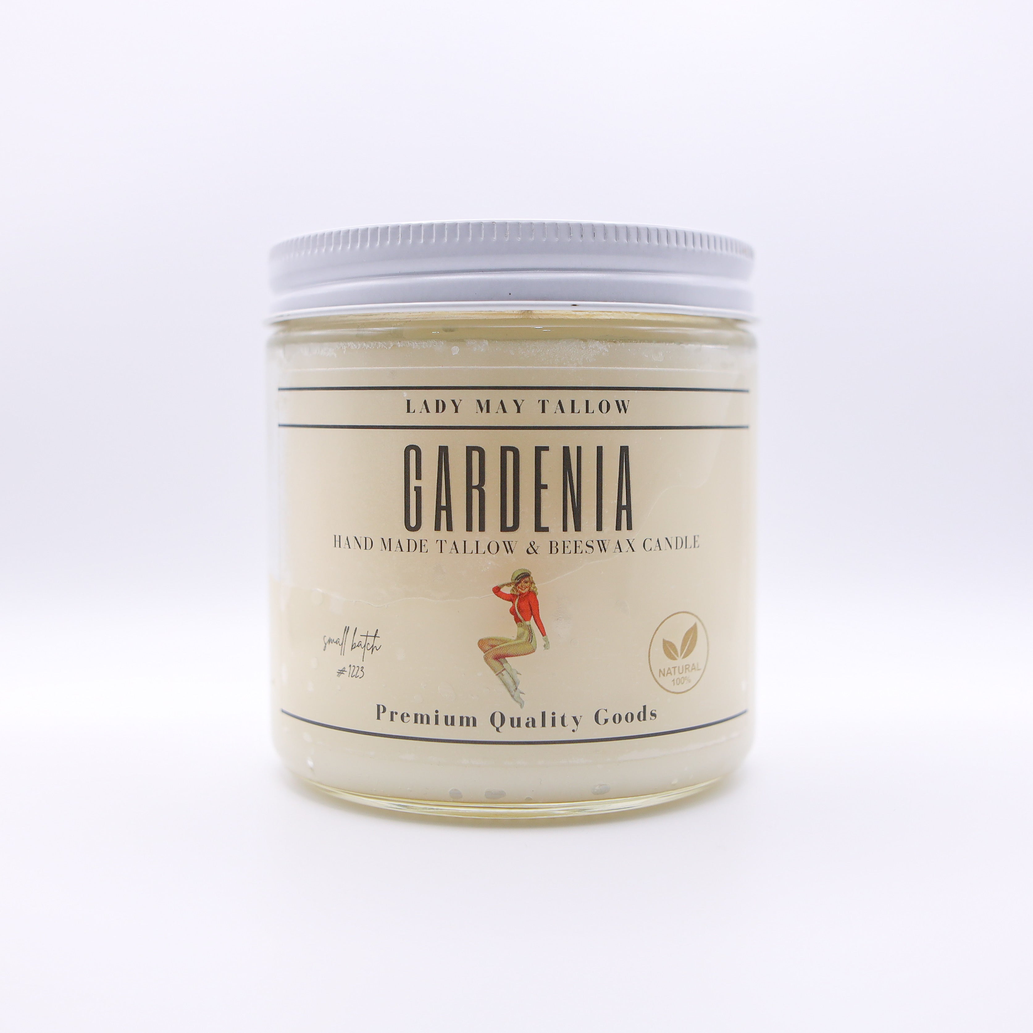 Gardenia Tallow &amp; Beeswax Candle | All-Natural, Non-Toxic, Clean-Burning