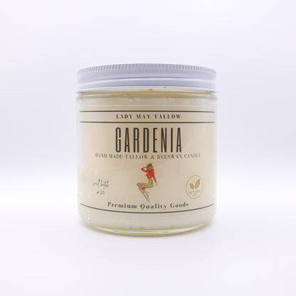 Gardenia Tallow &amp; Beeswax Candle | All-Natural, Non-Toxic, Clean-Burning