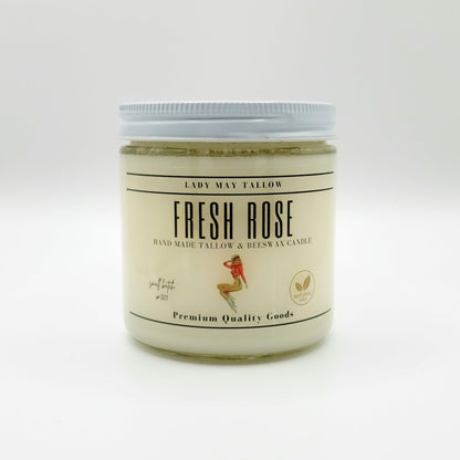 Fresh Rose Tallow &amp; Beeswax All natural non-toxic Candle