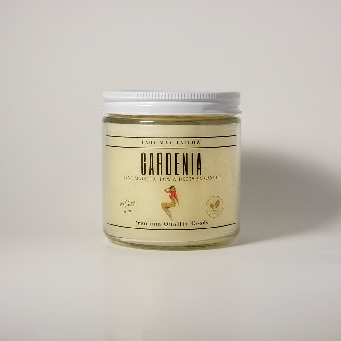 Gardenia Tallow &amp; Beeswax All natural non-toxic Candle Candle