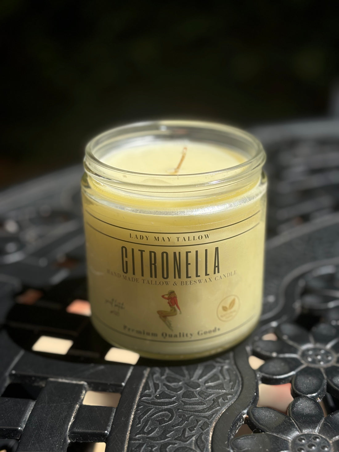 Citronella Tallow &amp; Beeswax Candle  | All-Natural, Non-Toxic, Clean-Burning