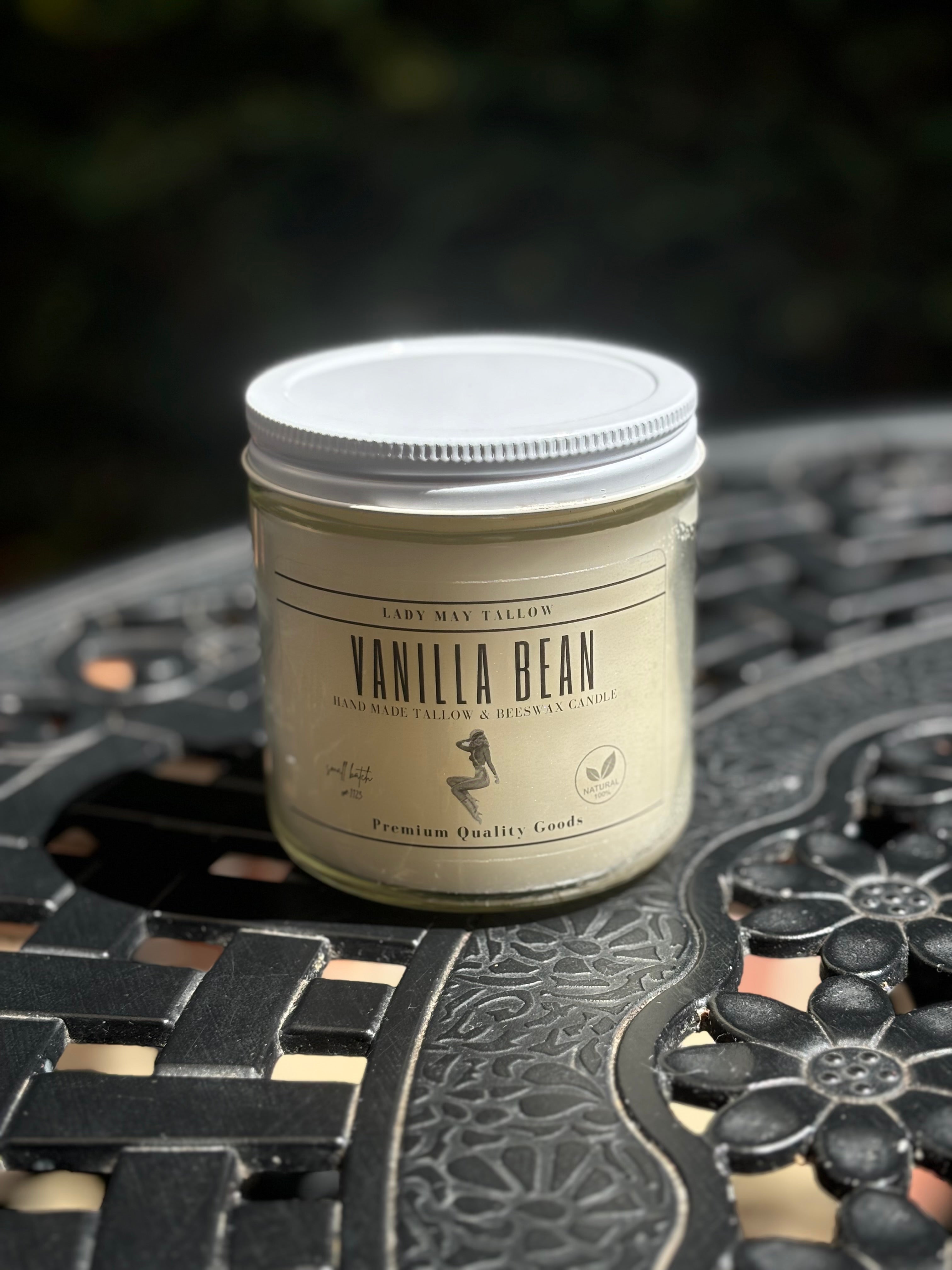 Vanilla Bean Tallow &amp; Beeswax All natural non-toxic Candle