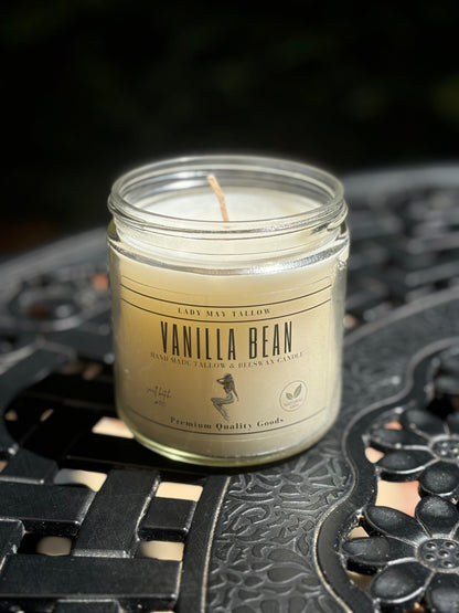 Vanilla Bean Tallow &amp; Beeswax All natural non-toxic Candle