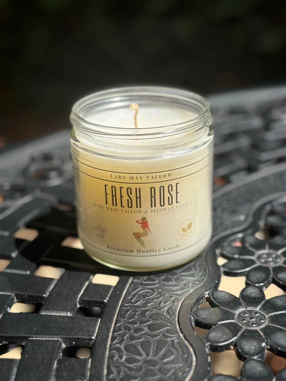 Fresh Rose Tallow &amp; Beeswax All natural non-toxic Candle