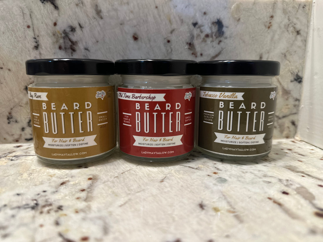 All-Natural Tallow Beard Butter Trio By Lady May Tallow