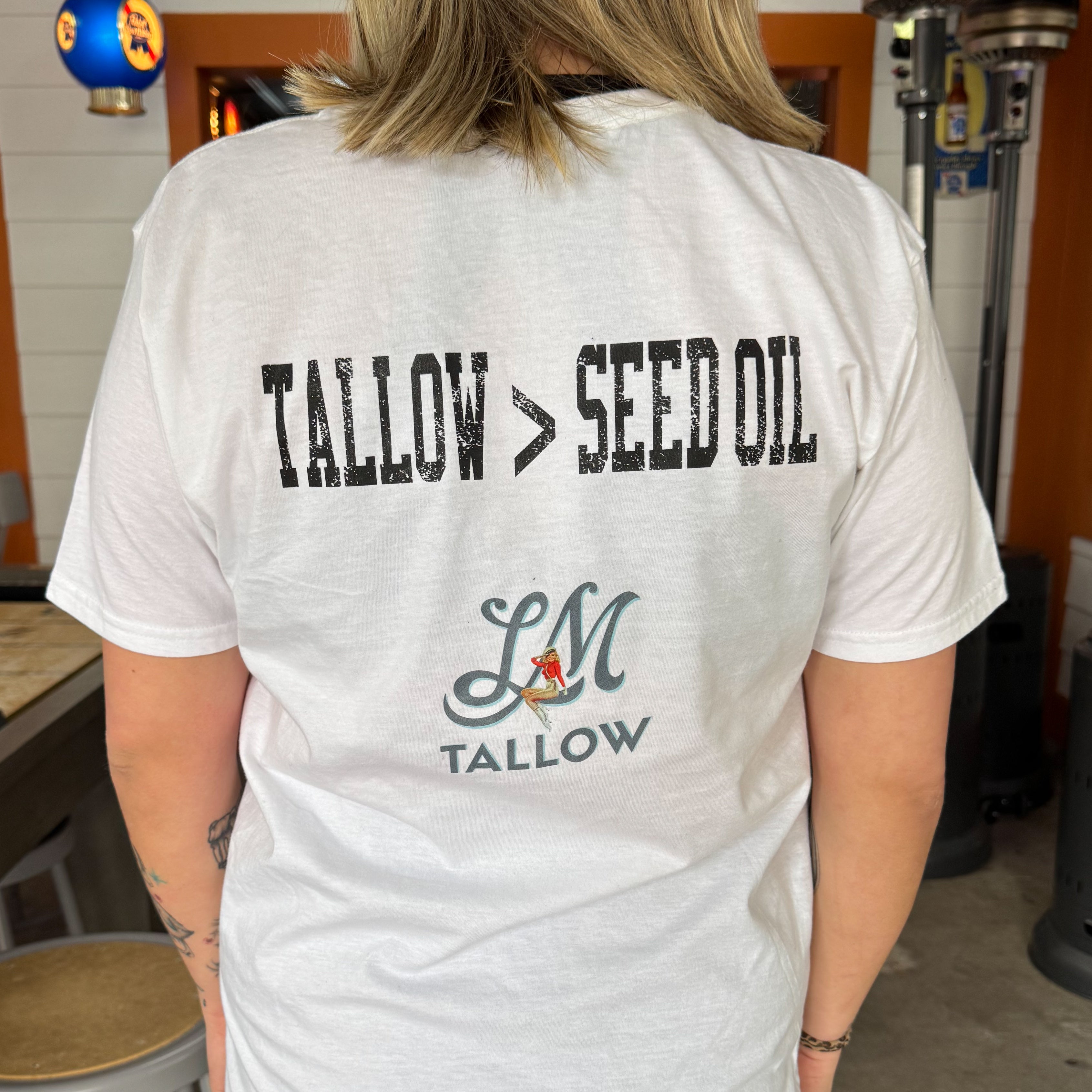 Lady May Tallow Merch | Tallow &gt; Seed Oil | T-Shirt