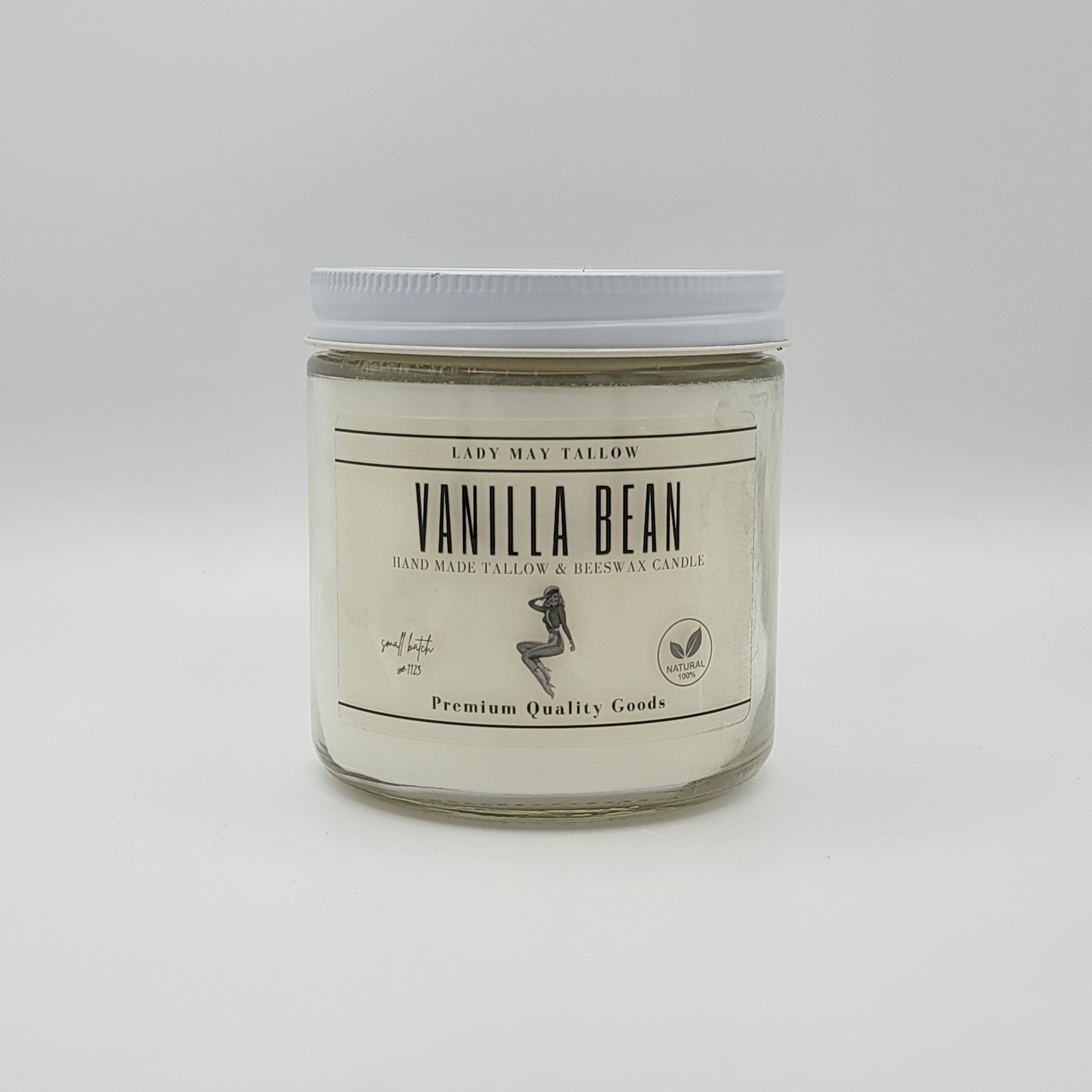 Vanilla Bean Tallow &amp; Beeswax All natural non-toxic Candle