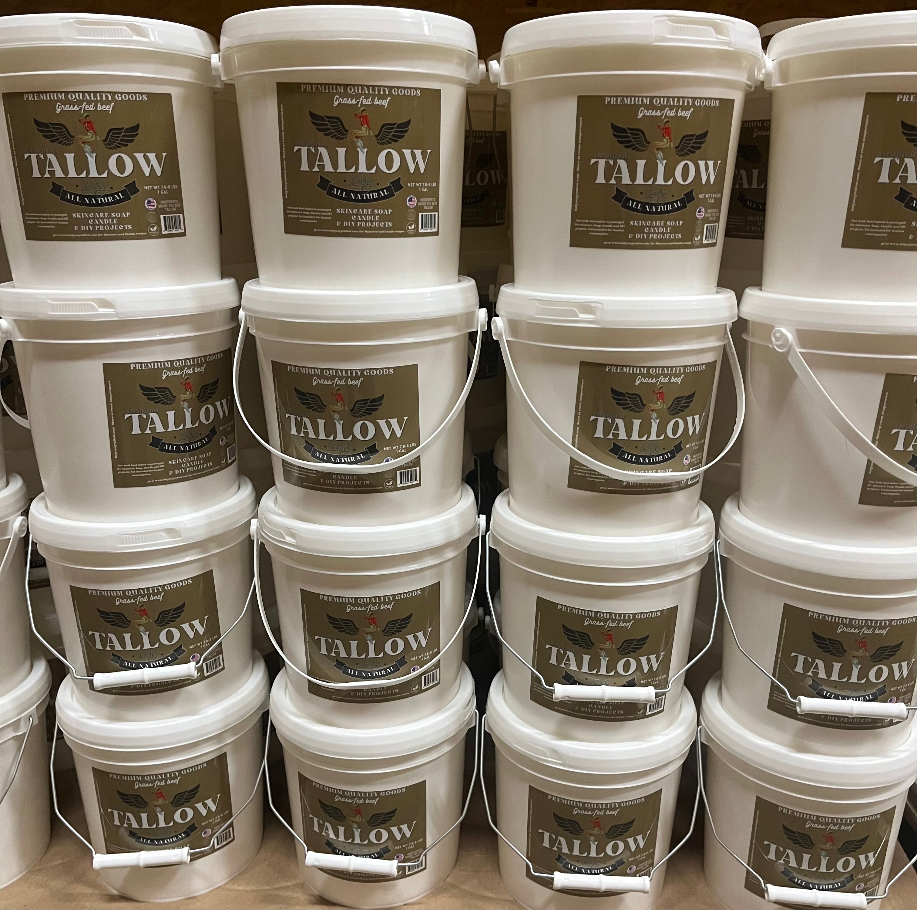 Unscented Bulk Beef Tallow - 8 Pounds - WHOLESALE (Case of 6)