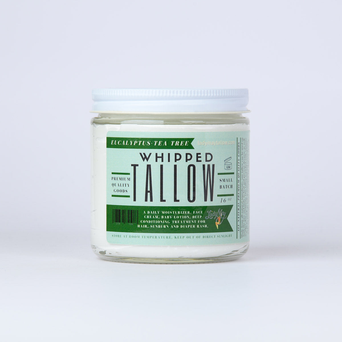 Eucalyptus Tea Tree Whipped Tallow - All Natural Grass Fed Beef Tallow Moisturizer