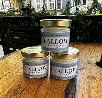 Coffee Bean infused Tallow Eye Cream, Grass Fed Beef Tallow