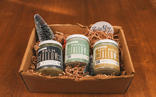 Tallow Skincare Trio Christmas Gift Box, All Natural Body Butter, Whipped Body Cream and Balm