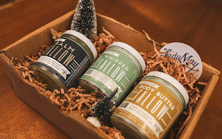 Tallow Skincare Trio Christmas Gift Box, All Natural Body Butter, Whipped Body Cream and Balm