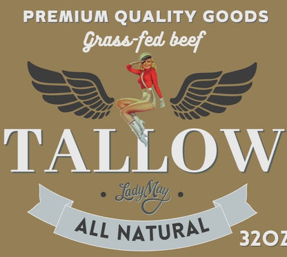 Lady May Beef Tallow, 32oz, Premium Quality Grass-Fed Beef fat